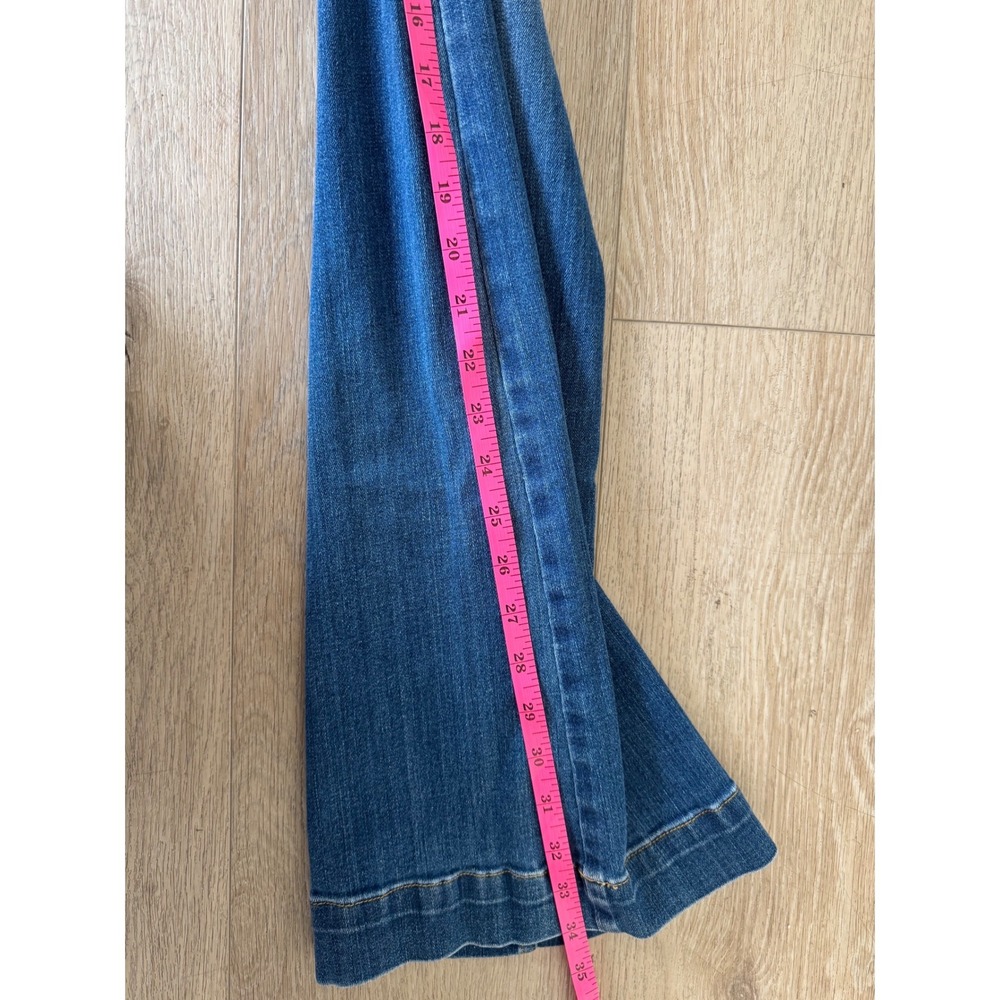 SPANX EveryWear Pull-On Flare Jeans Vintage Indigo Blue Denim Large - Picture 12 of 13